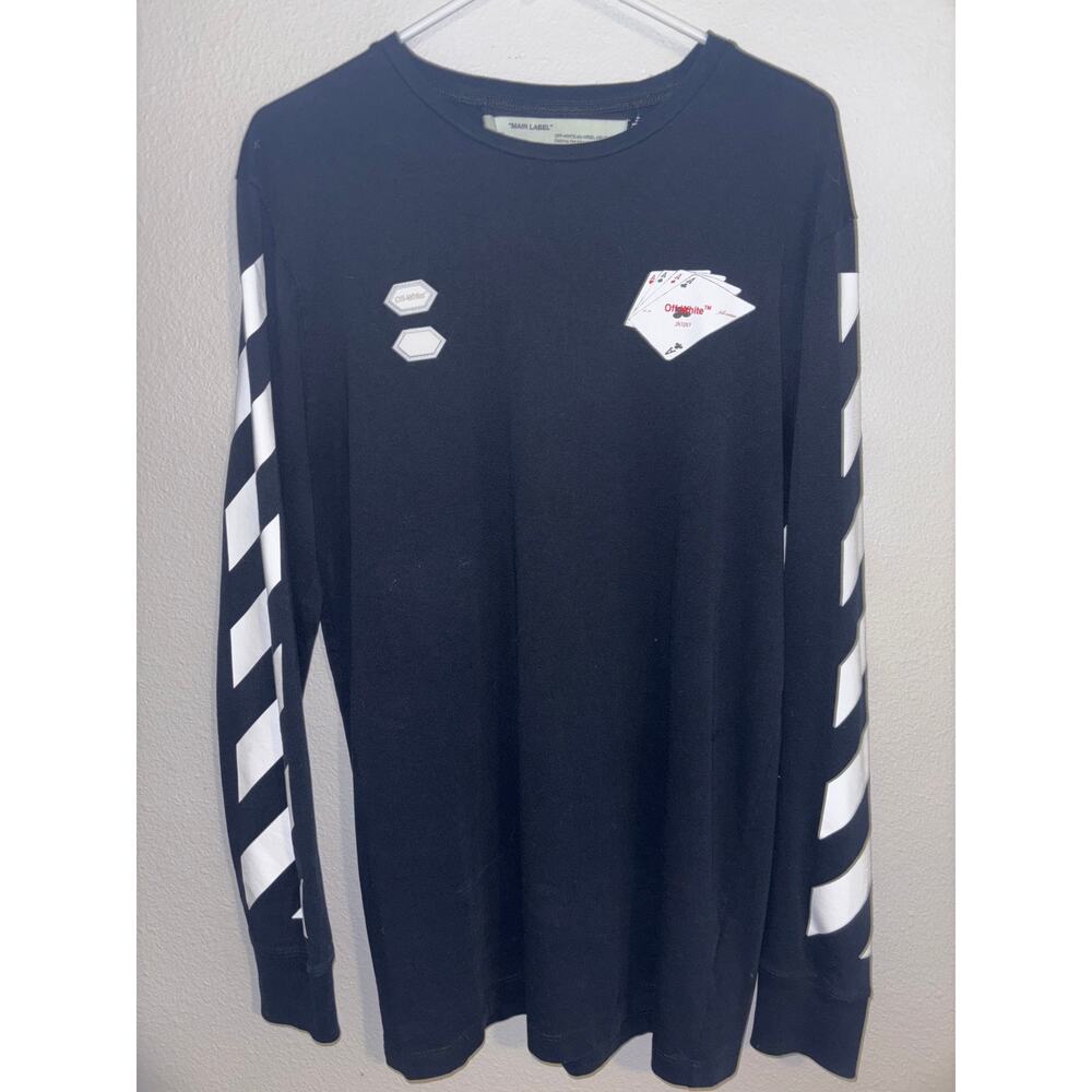 Off-White Diagonal Hand Card ls tee - Picture 3 of 8